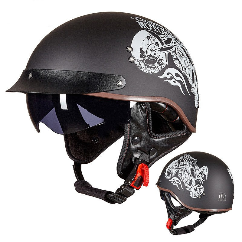 Retro Motorcycle Breathable Helmet - Image 8