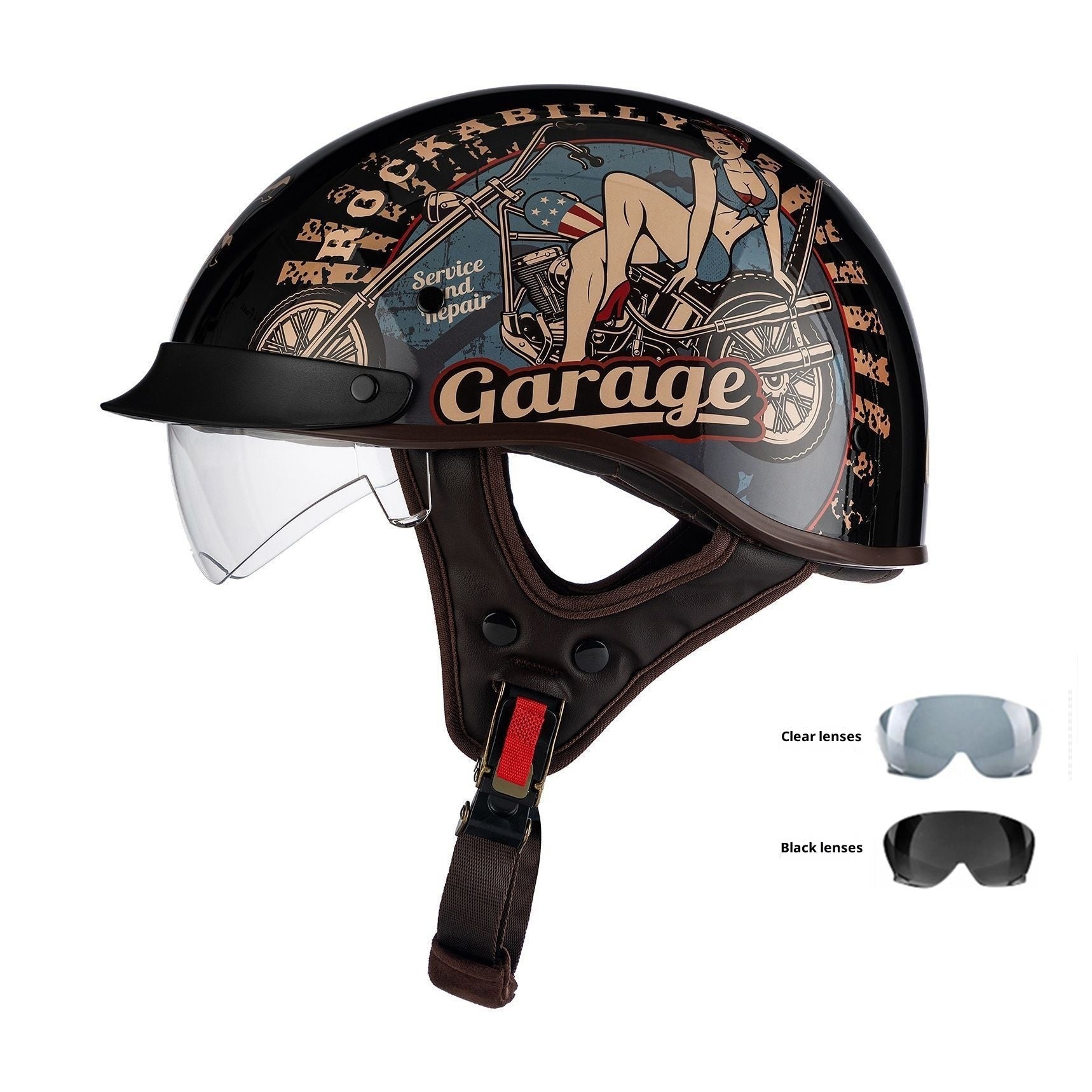 Retro Helmet Electric Motorcycle Helmet - Image 3