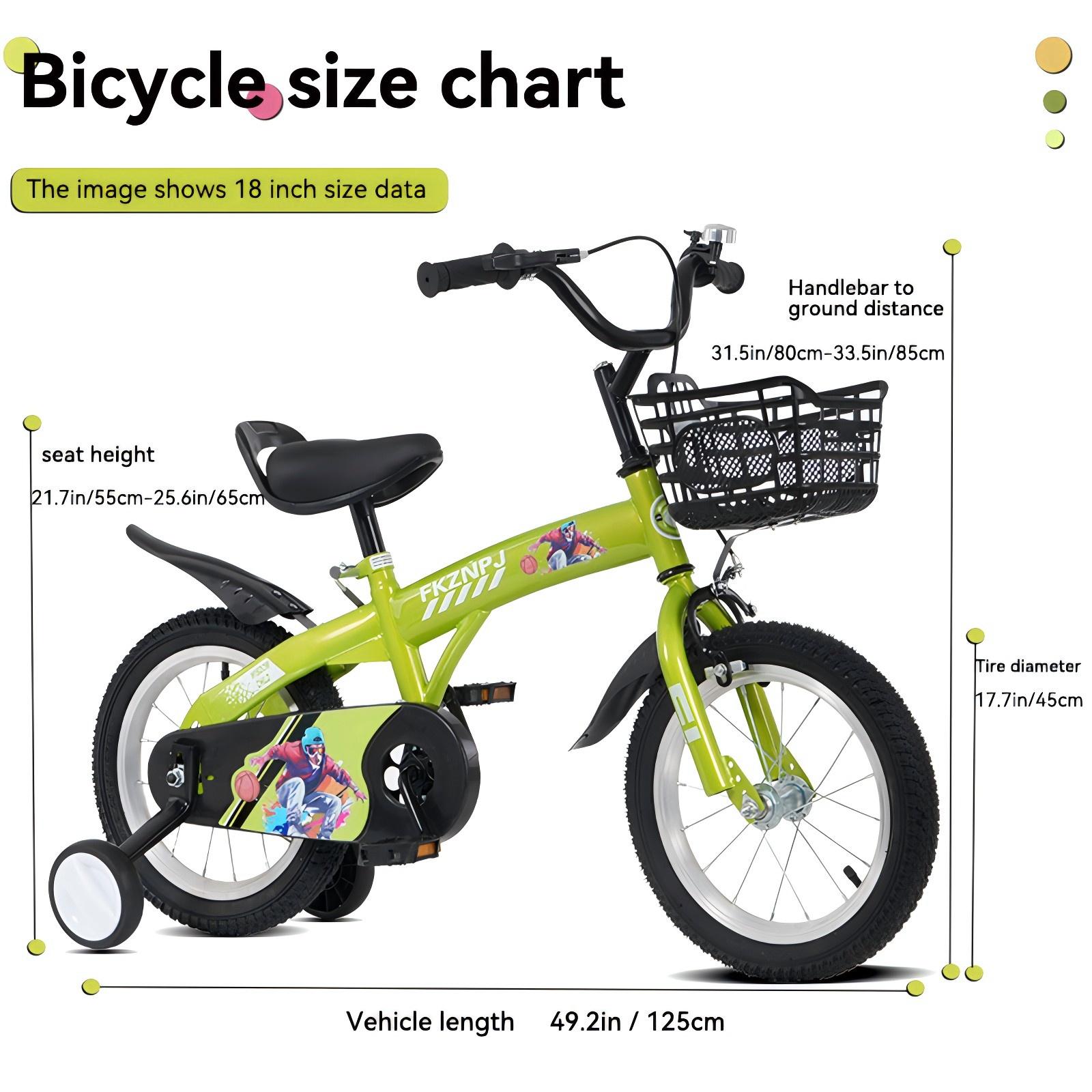 FKZNPJ 18 Inch Sporty Kids Bike With Training Wheels And Stand Adjustable Saddle Suitable For Boys And Girls Aged 5-10 Years Tall Height 45-57 Inches Available In A Variety Of Colors - Image 5