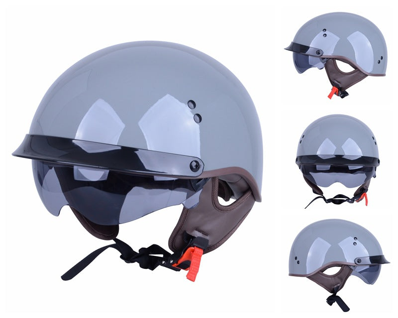 Retro Motorcycle Four-season Men's Harley Riding Helmet - Image 6