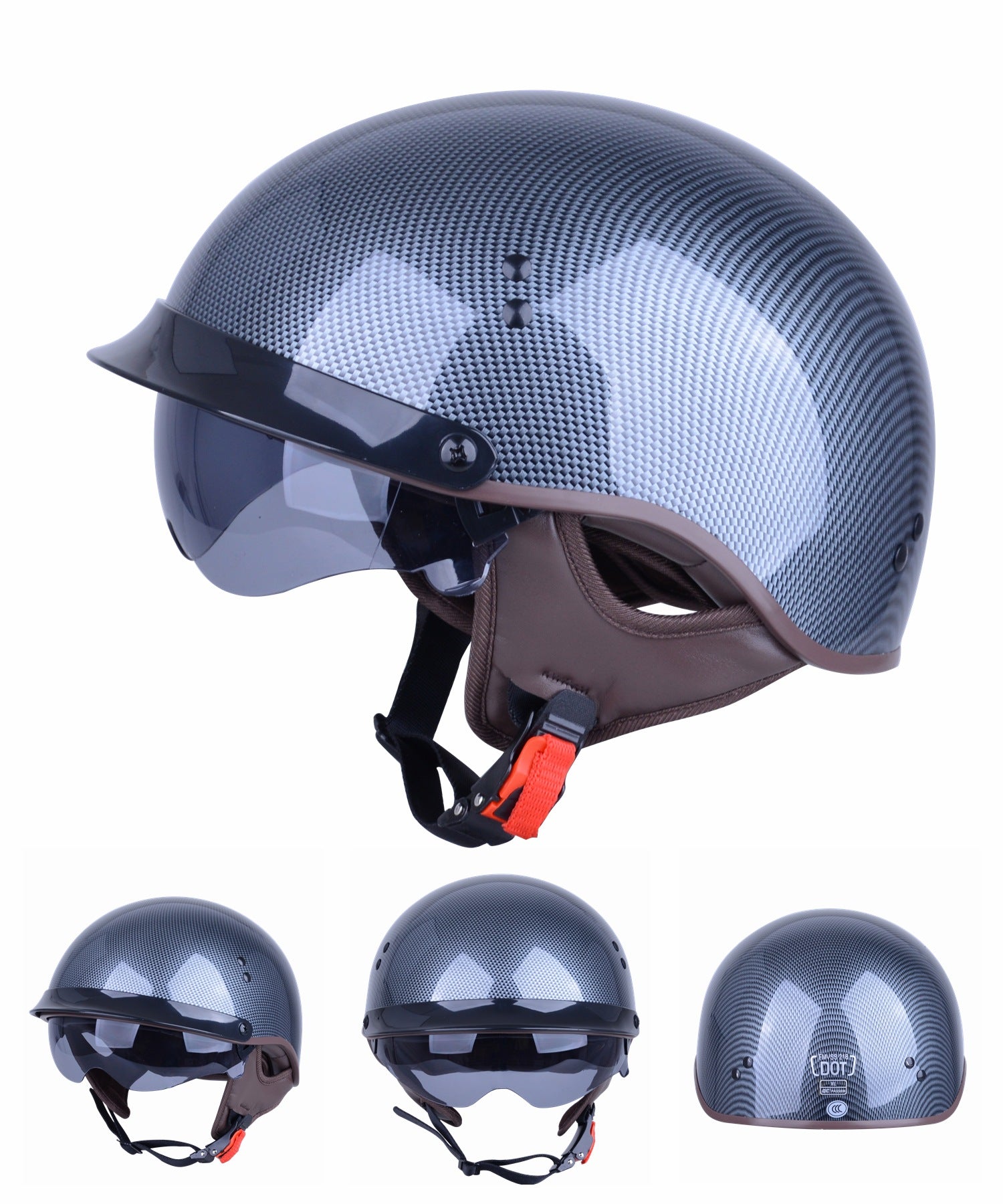 Retro Motorcycle Four-season Men's Harley Riding Helmet - Image 11