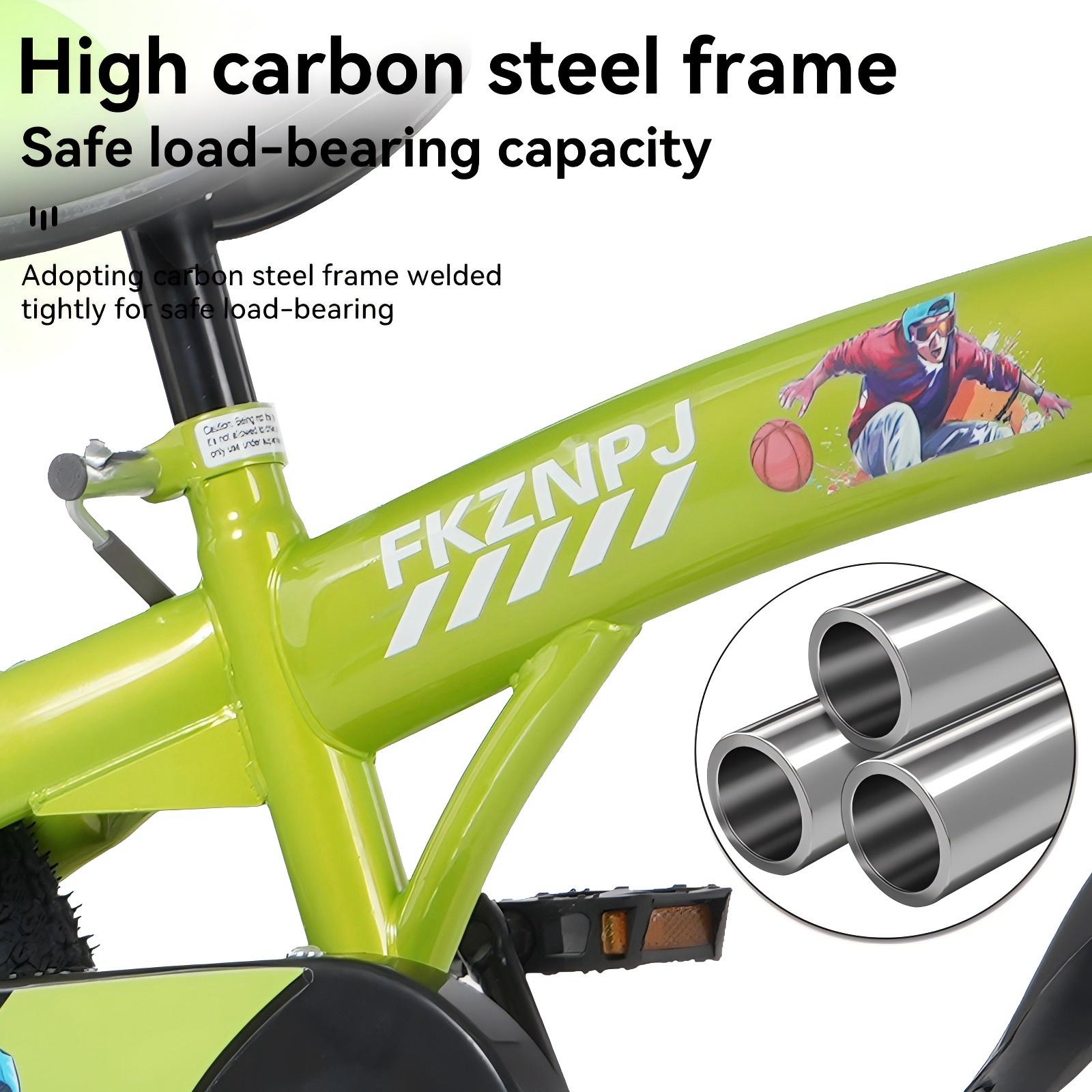 FKZNPJ 18 Inch Sporty Kids Bike With Training Wheels And Stand Adjustable Saddle Suitable For Boys And Girls Aged 5-10 Years Tall Height 45-57 Inches Available In A Variety Of Colors - Image 4