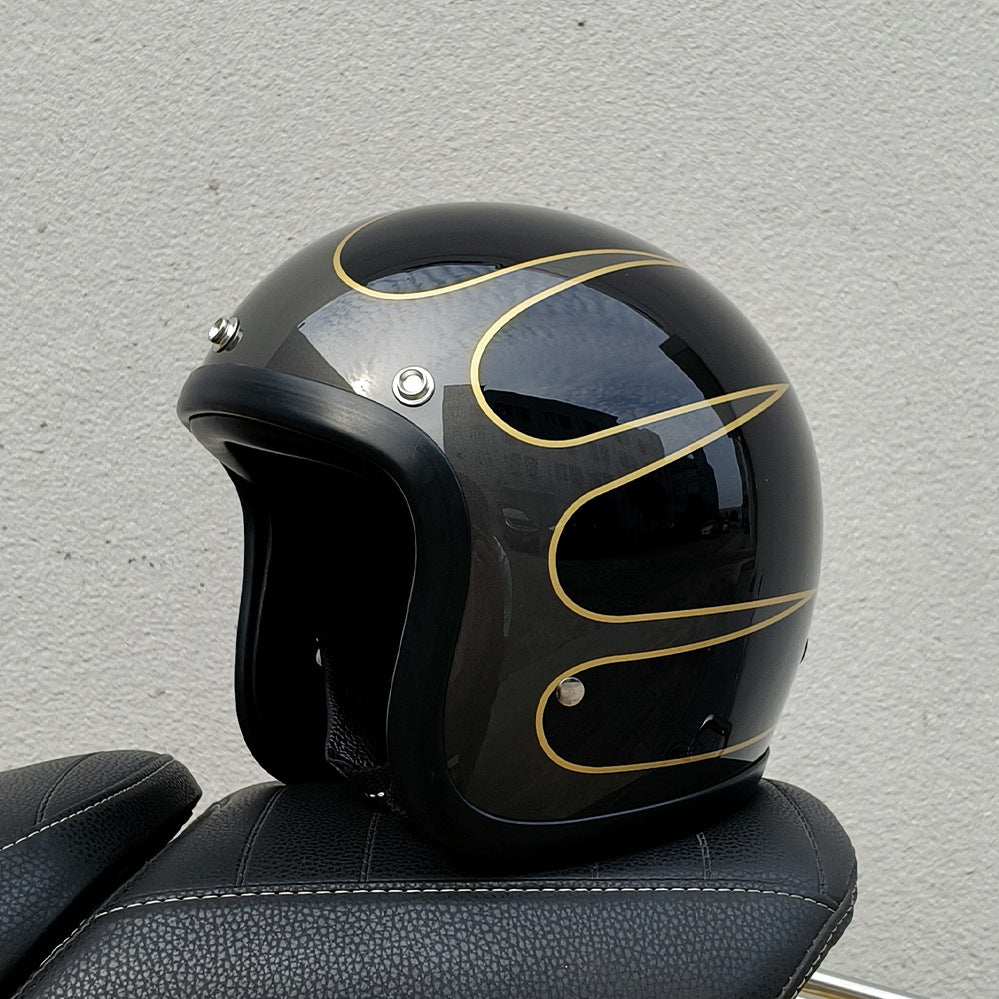 Helmet Half Helmet Retro Helmet FRP Motorcycle Helmet - Image 12