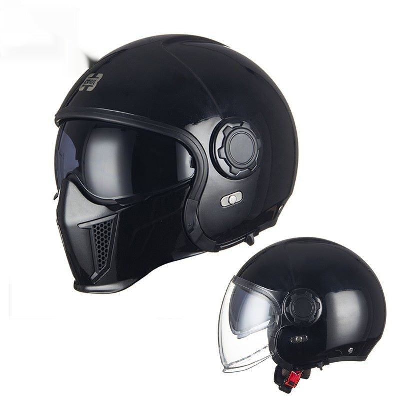 Black Warrior Motorcycle Retro Helmet - Image 15