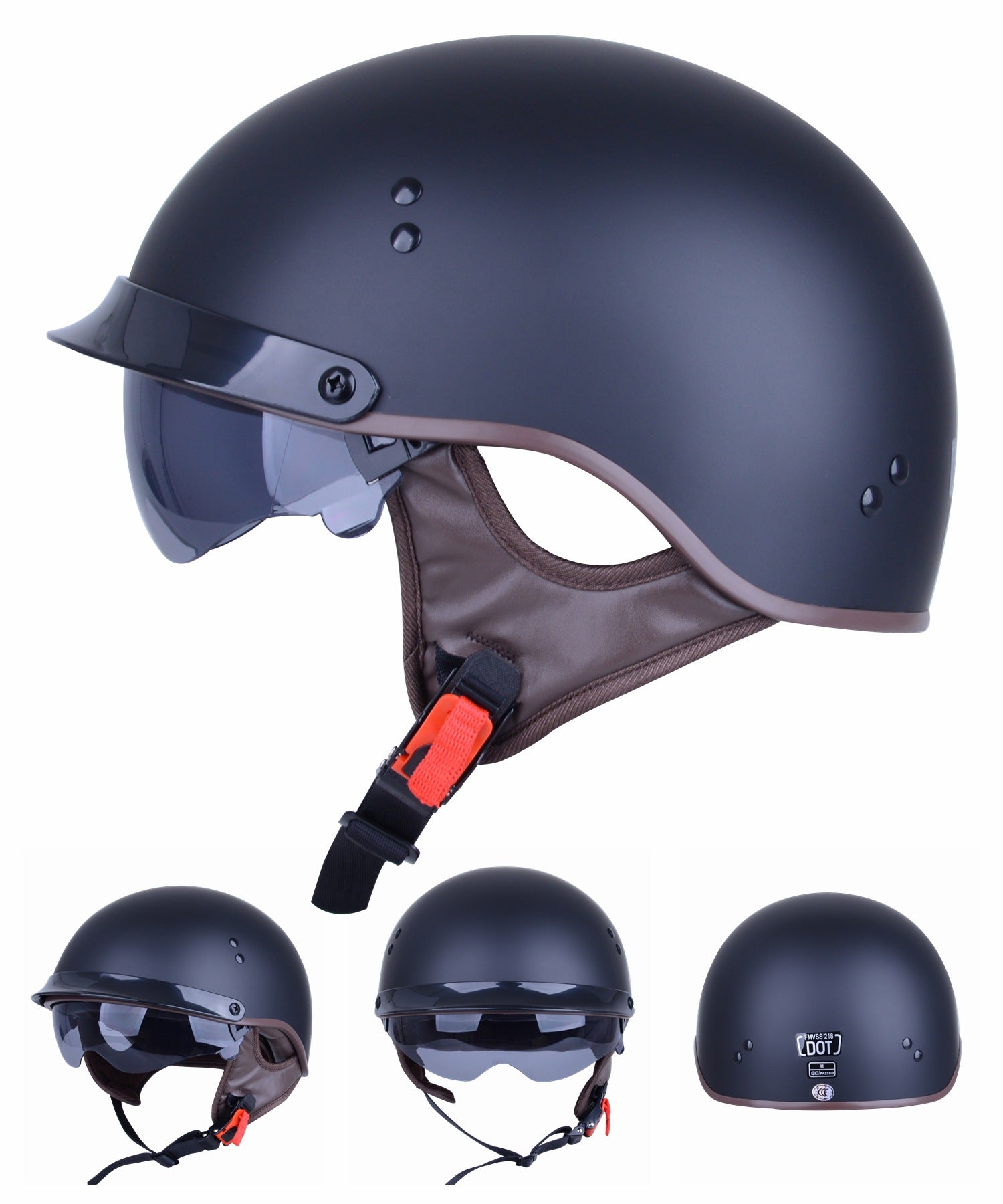 Retro Motorcycle Four-season Men's Harley Riding Helmet - Image 15
