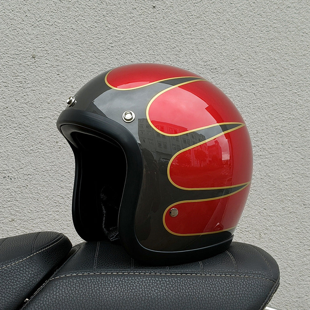 Helmet Half Helmet Retro Helmet FRP Motorcycle Helmet - Image 18