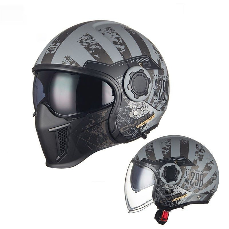 Black Warrior Motorcycle Retro Helmet - Image 10