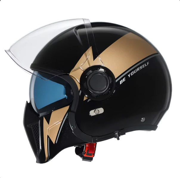 Black Warrior Motorcycle Retro Helmet - Image 19